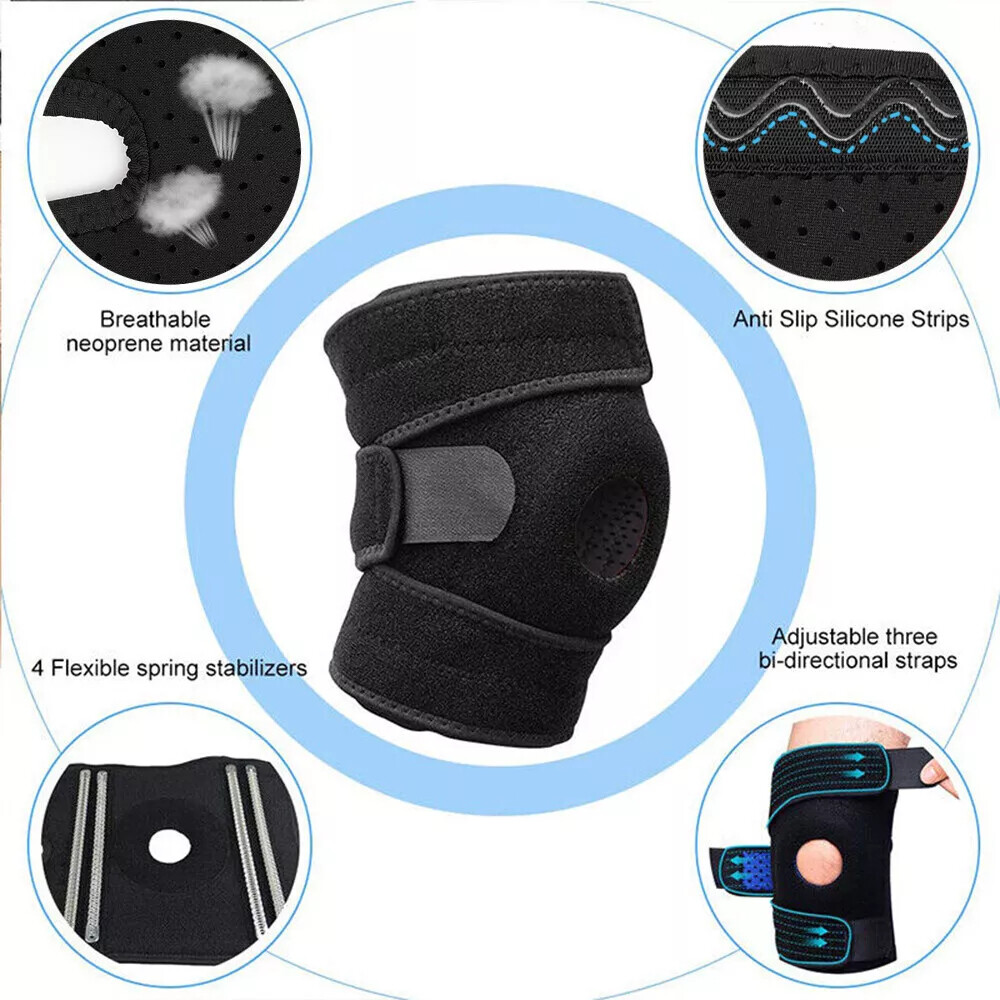 Patella Knee Compression Sleeve Brace Support Meniscus Pad Sports Gym Joint Pain