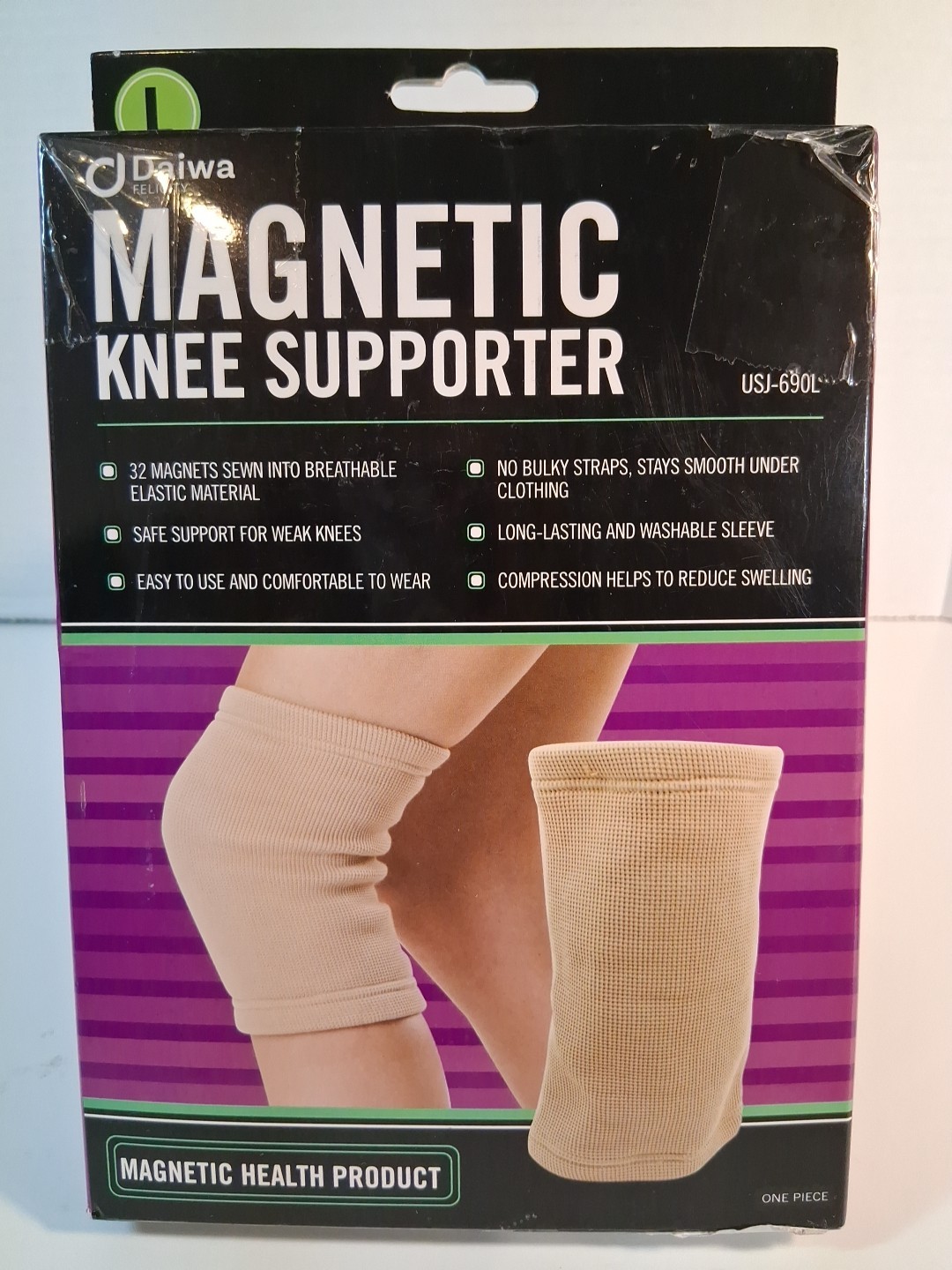 1 Piece Sz L Daiwa Felicity Magnetic Knee Brace Arthritis Pain & Recovery Sleeve