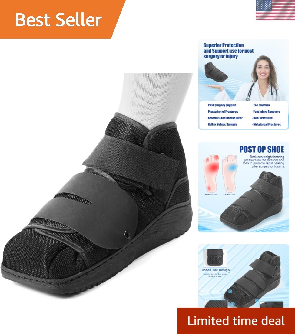 Durable Closed Toe Surgical Shoes – Lightweight Support for Fast Healing, Adults