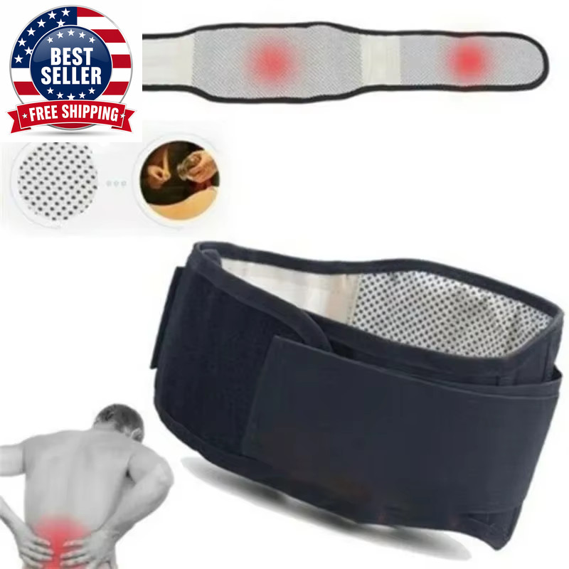 1Pc Lower Back Support Brace with Self Heating, Adjustable Waist Belt for Lumbar
