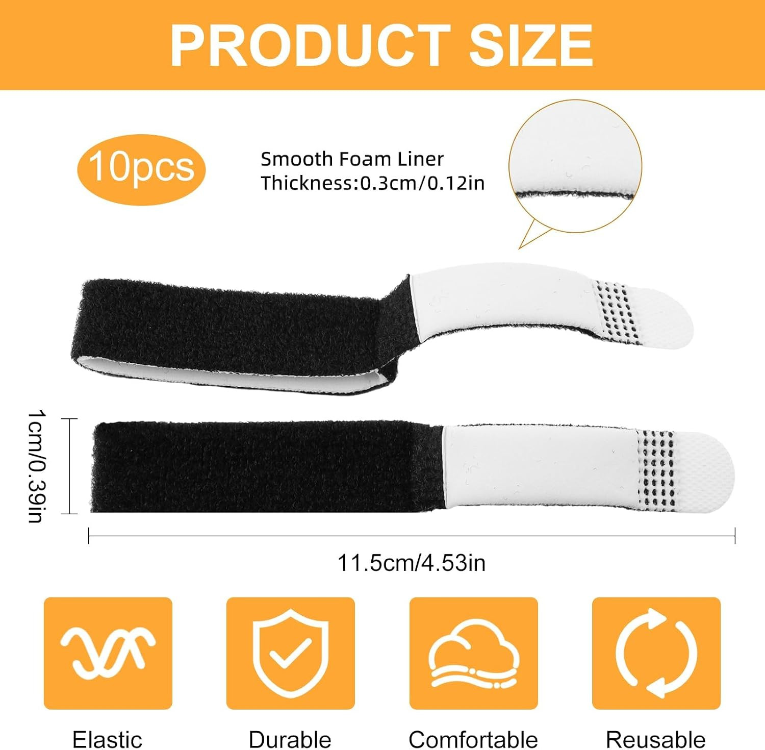 10PCS Buddy Finger Straps, 5.5X0.5” Finger Buddy Straps Tape | for Pinky Finger