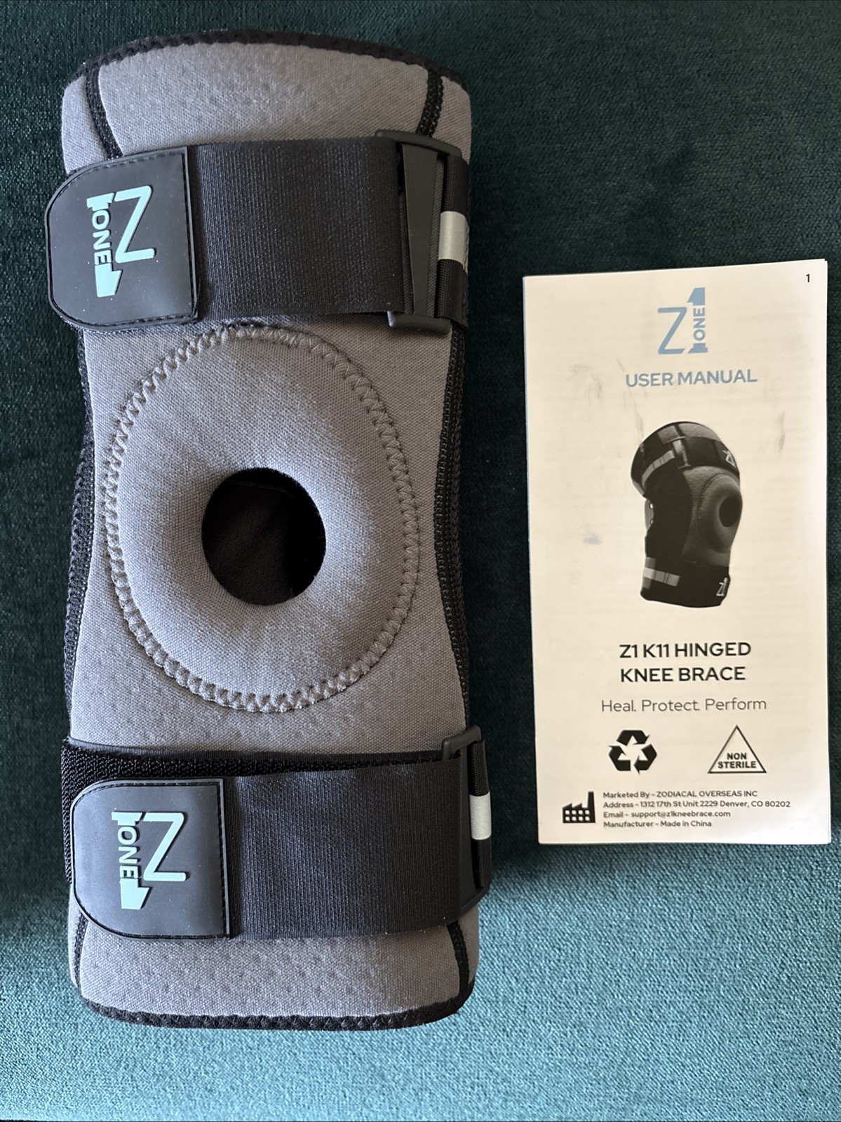 Z ONE Z1 K11 Hinged Knee Brace Open Patella Stabilizer Pain Relief XL READ
