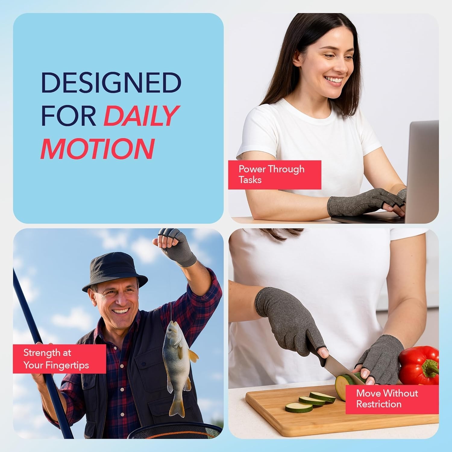 Doctor Developed Compression Gloves for Women and Men, Open-Finger Arthritis …