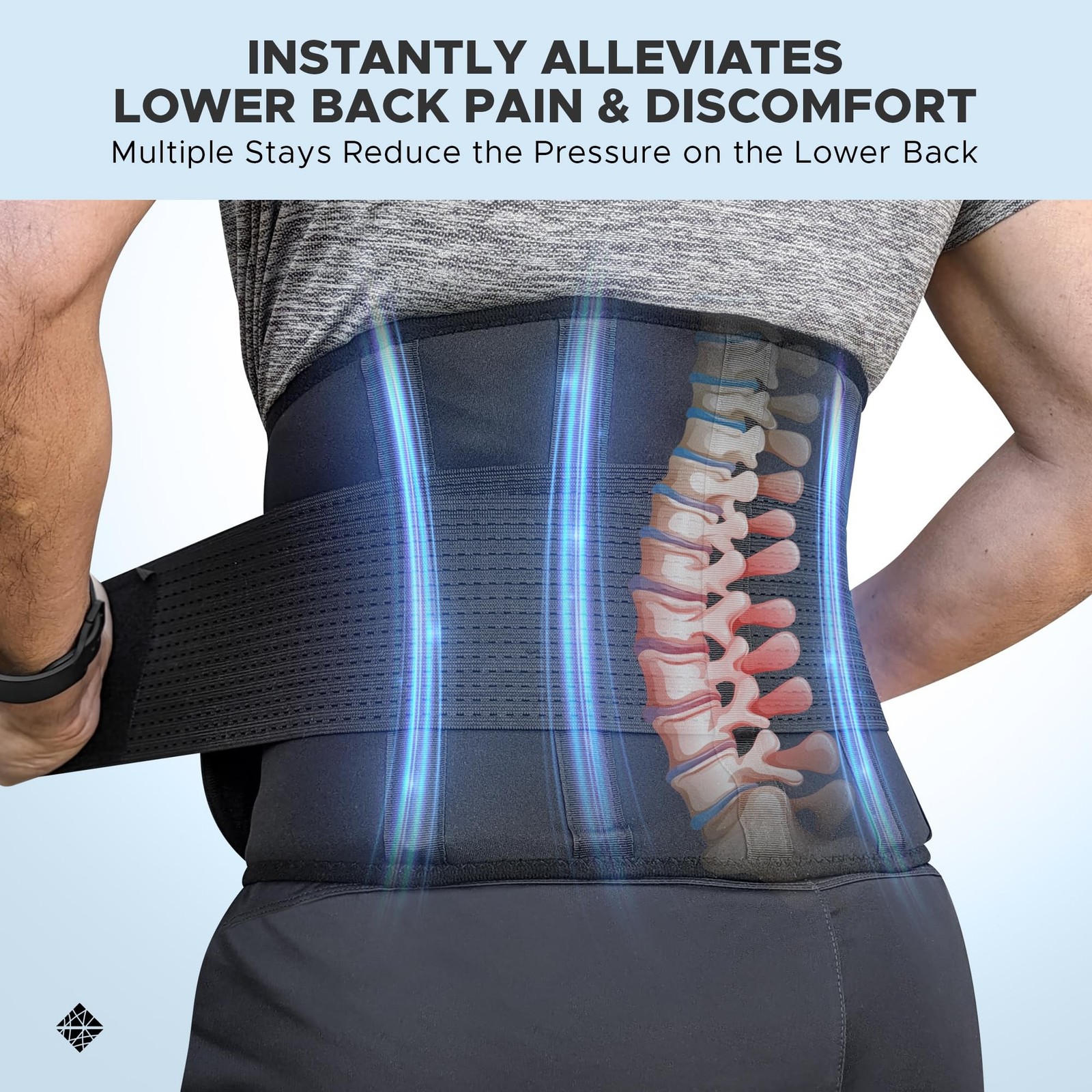 5XL Plus Size Back Brace – Adjustable Lumbar Support for Women & Men | Low