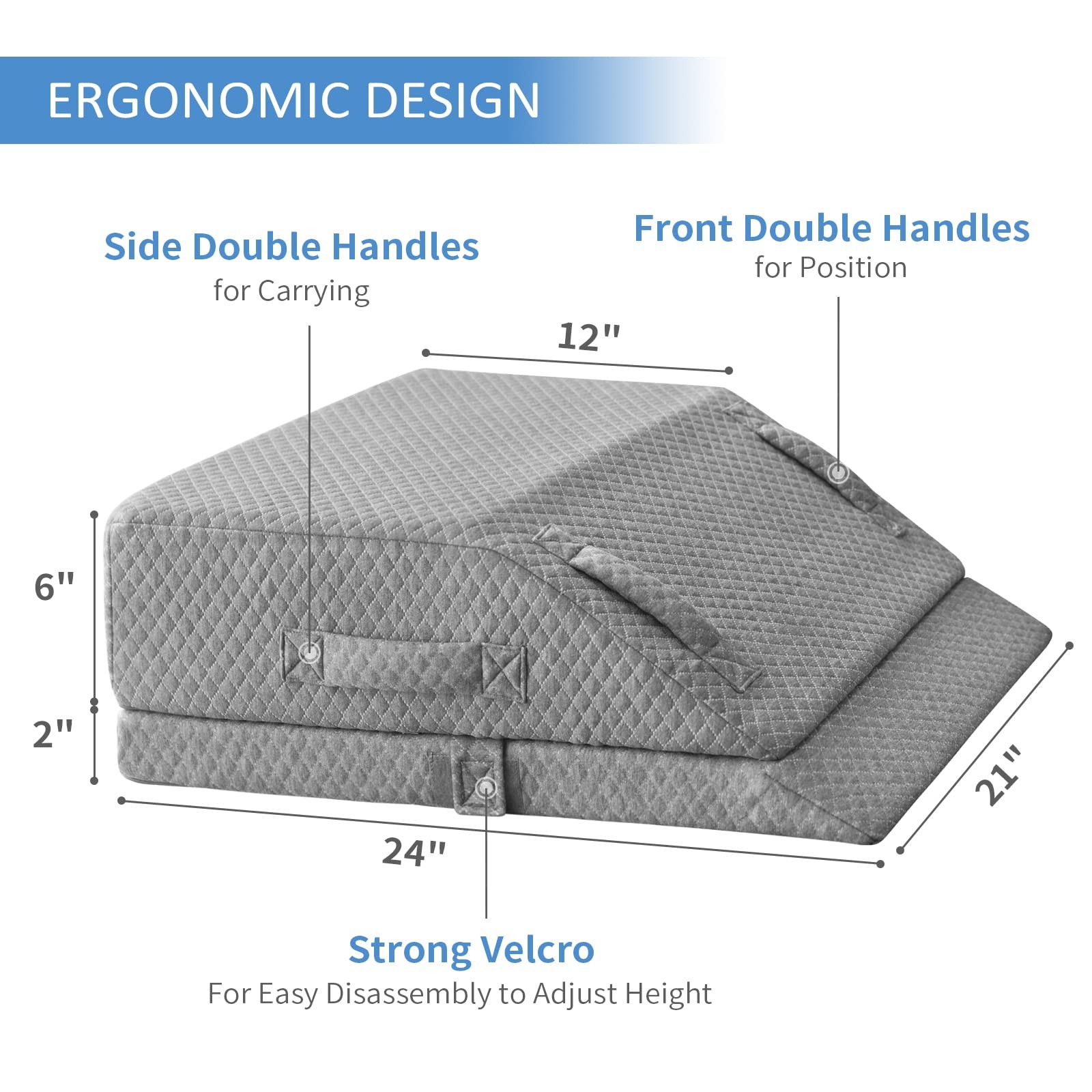 Adjustable Leg Elevation Pillows for Swelling, Cooling Gel Memory Foam Wedge Pil