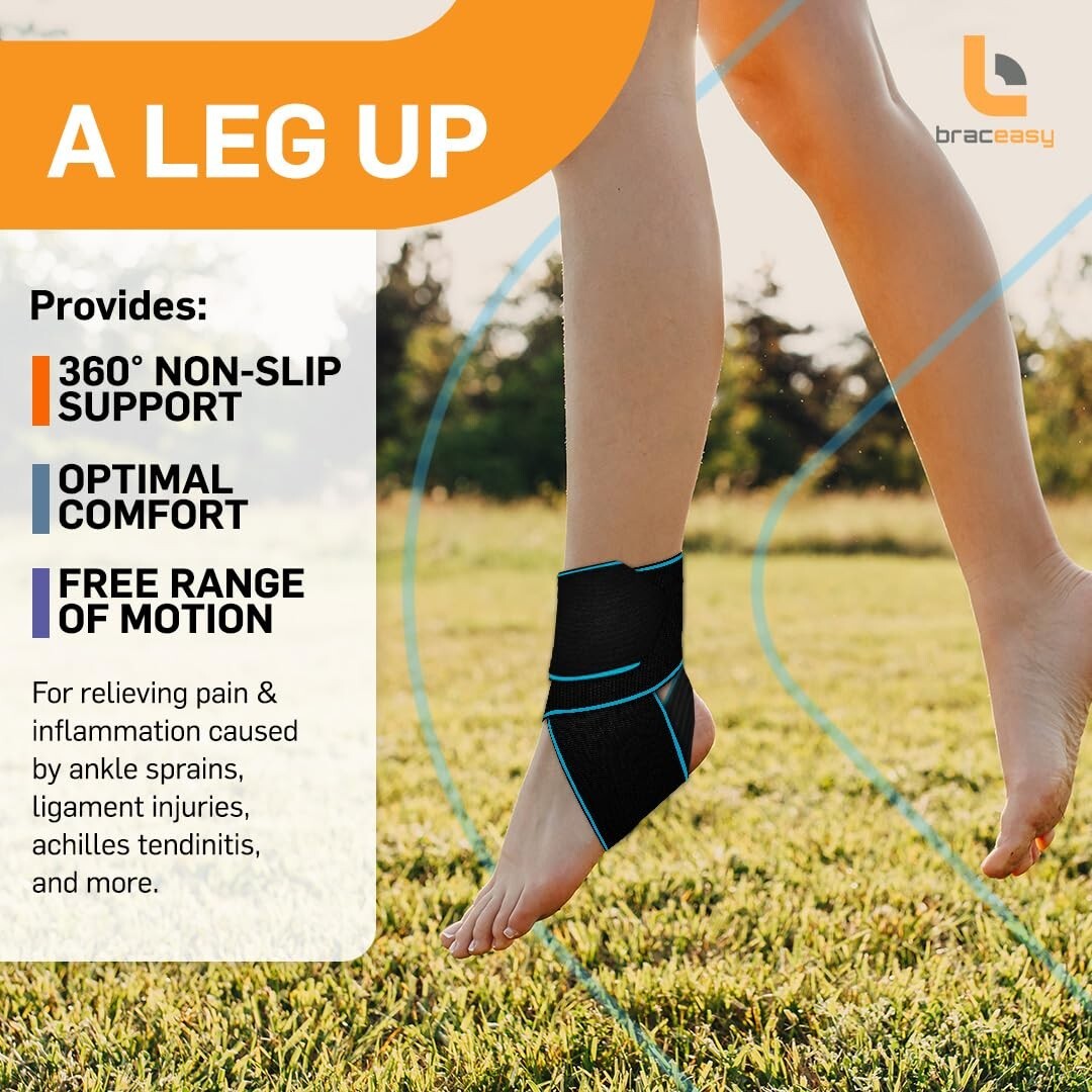 2 Ankle Braces!!! Sprained Ankle Support Stabilizing Tendonitis Achilles: L & R