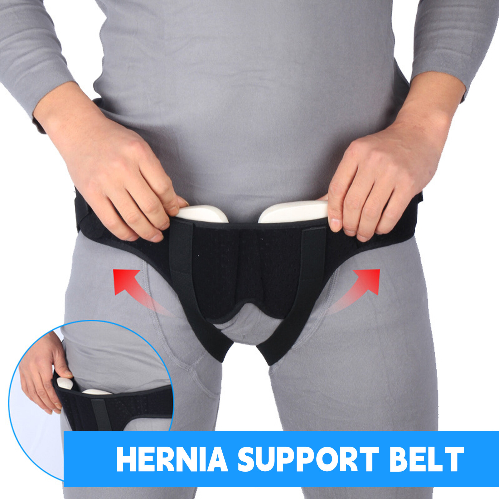 Inguinal Hernia Support Belt Double Groin Hernia Pain Relief Truss Brace For Men
