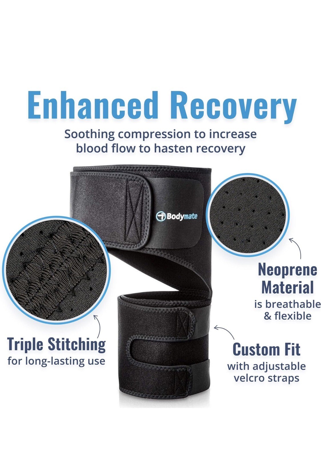 BODYMATE TOP-K-073 Compression Brace, Sciatica – Black