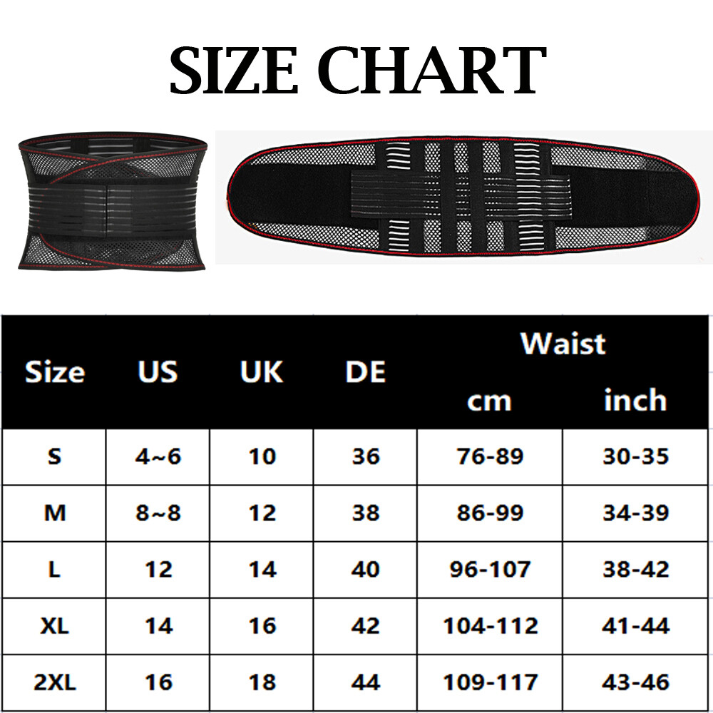 Adjustable Waist Trainer Belt Lower Back Brace Spine Support Waist Lumbar Belt