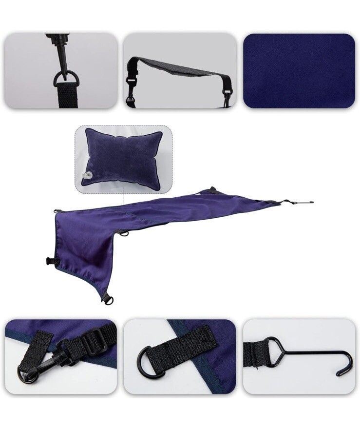 Miller Eclipse Airplane & Train Seat Extender Bed Flight Hammock Cot Reinforced