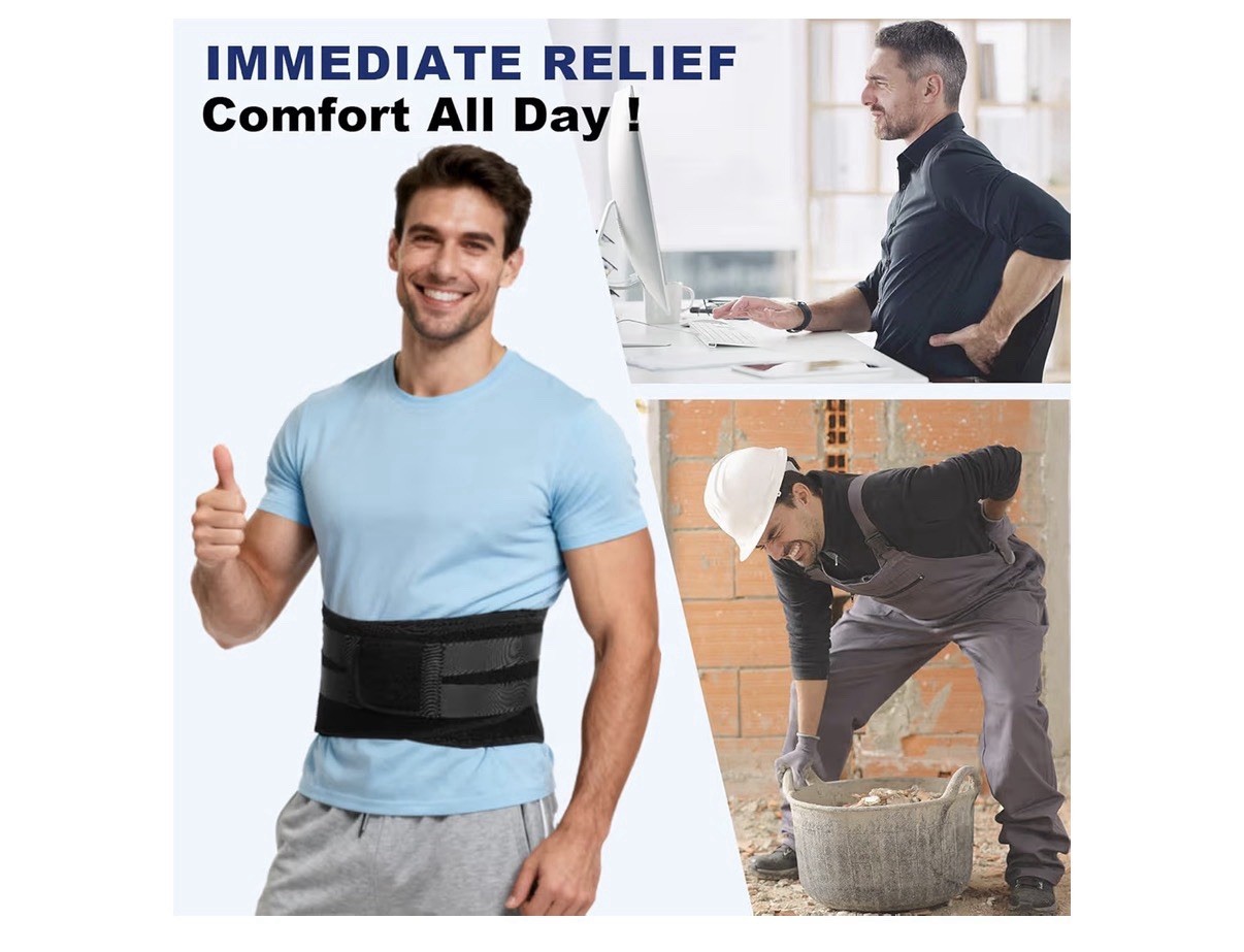 WIMSSERT Lumbar Back Support Brace, X-Support System, Breathable Mesh