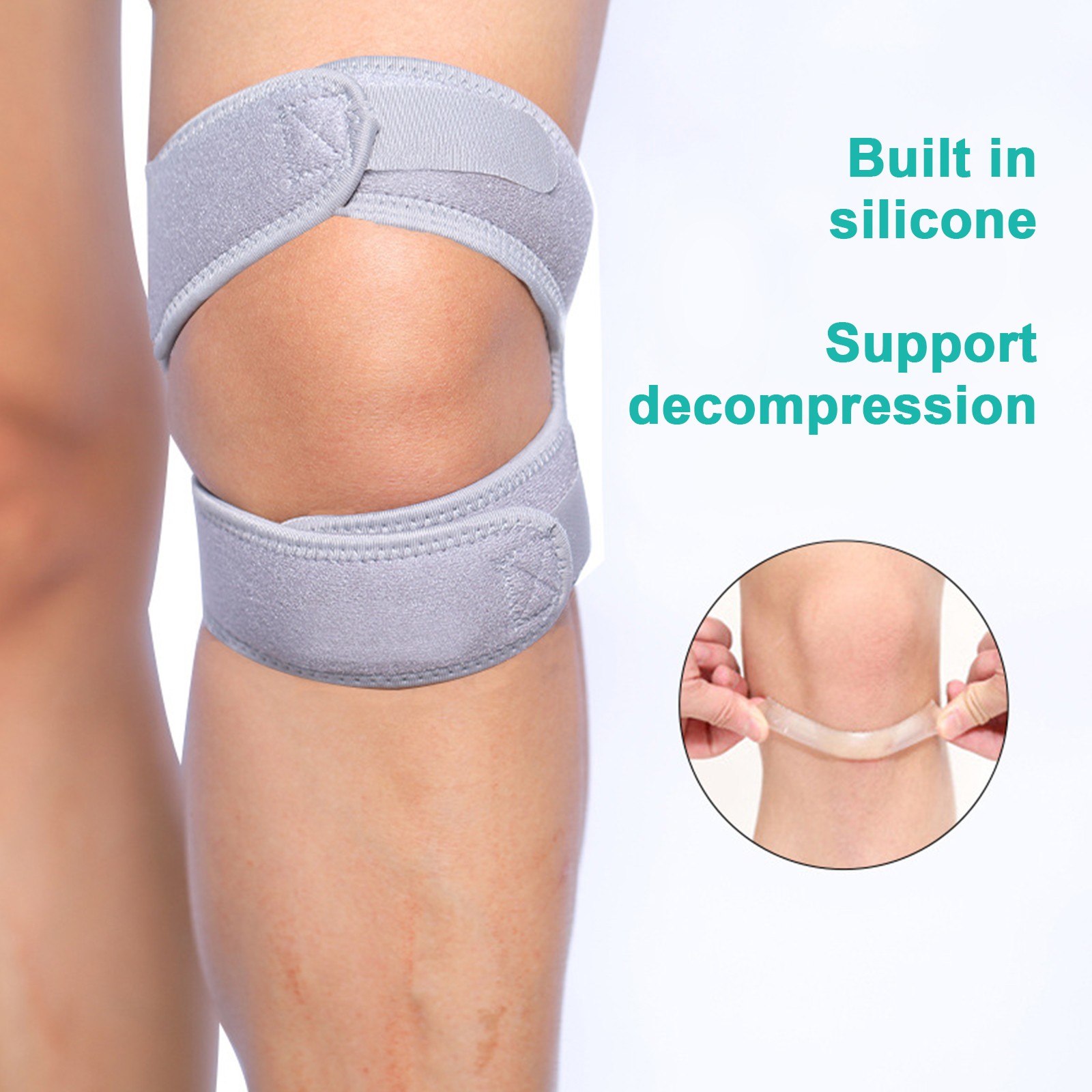 Silicone Patella Strap For Sports Pressure Relief Kneepad Shock Absorption LULS
