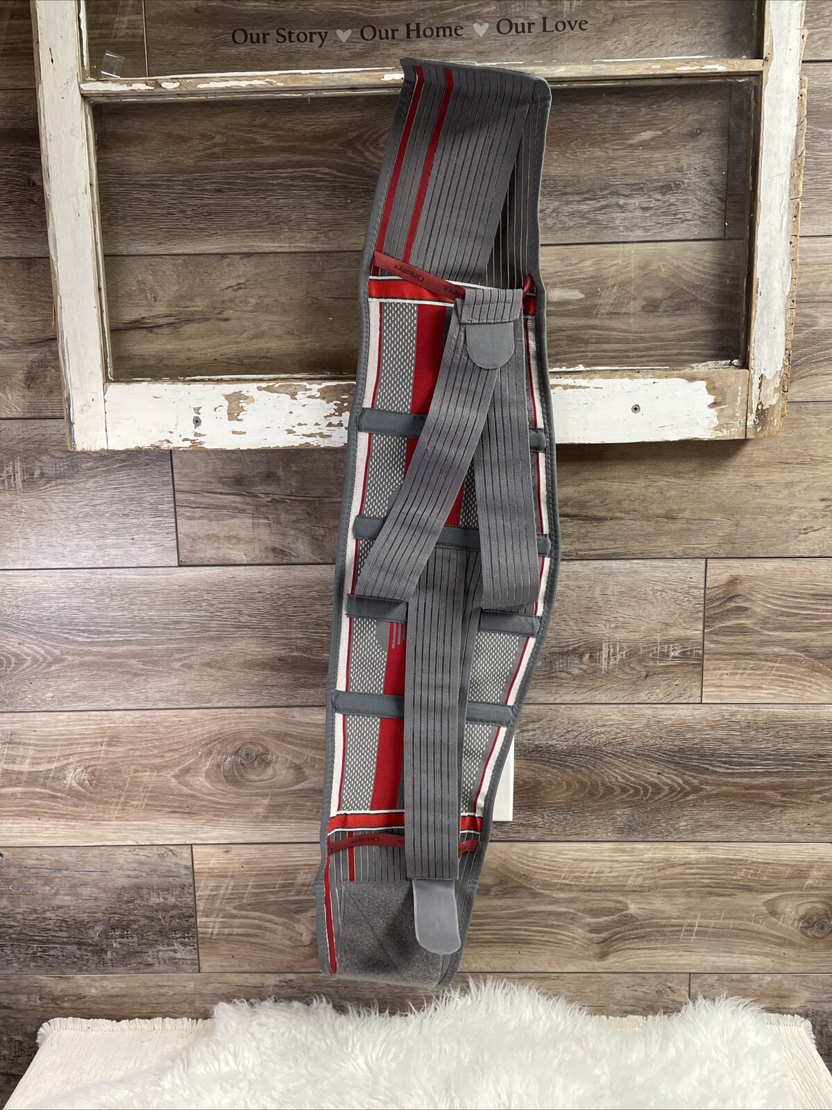ORTONYX KB724 Gray Red Ergonomic Design Lumbar Support Belt Size XXL