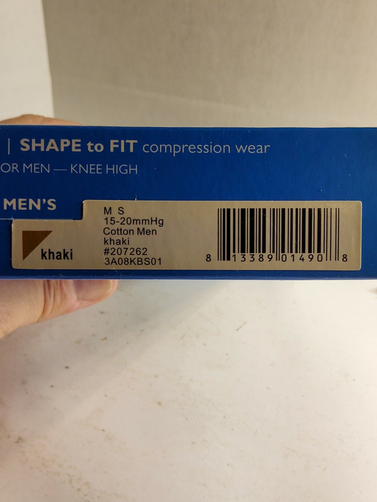 Dr. Comfort Mens 15-20 mmhg Shape to Fit Compression Dress Socks – Small – Khaki