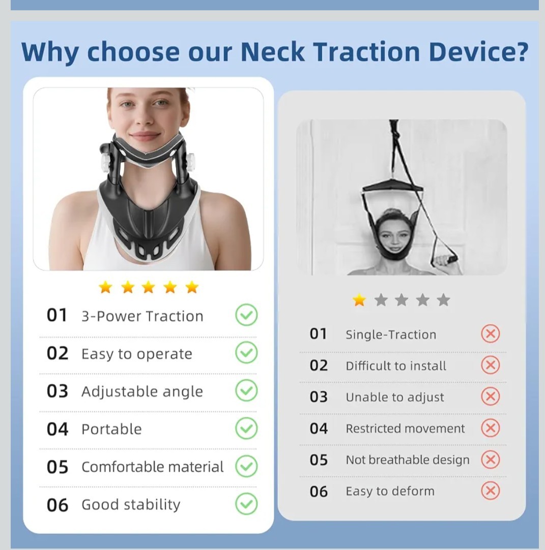Neck Stretcher Cervical Traction, Adjustable Cervical Neck Traction Device, Neck