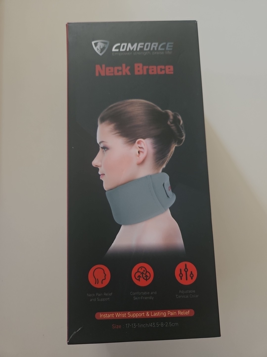 Adjustable Neck Brace Adjust Gray Comfortable Support For Neck Pain Relief