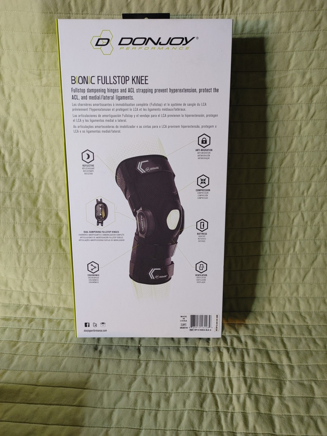 DonJoy Performance Bionic Fullstop Knee Brace – Size Small (Fits Left or Right)
