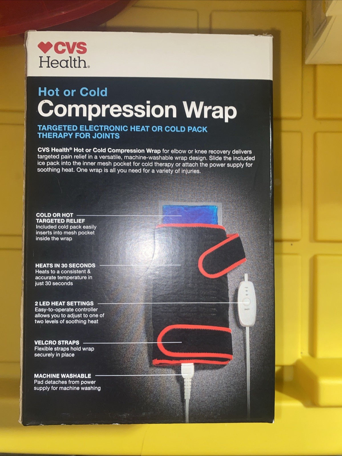CVS Health Hot or Cold Compression Wrap w Targeted Electronic Heat or Cold Pack