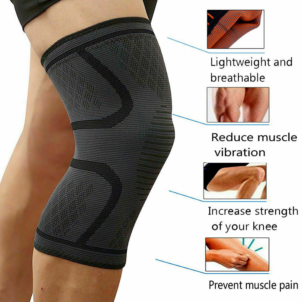 Knee Sleeve Compression Brace Supports For Sport Gym Joint Pain Arthritis US