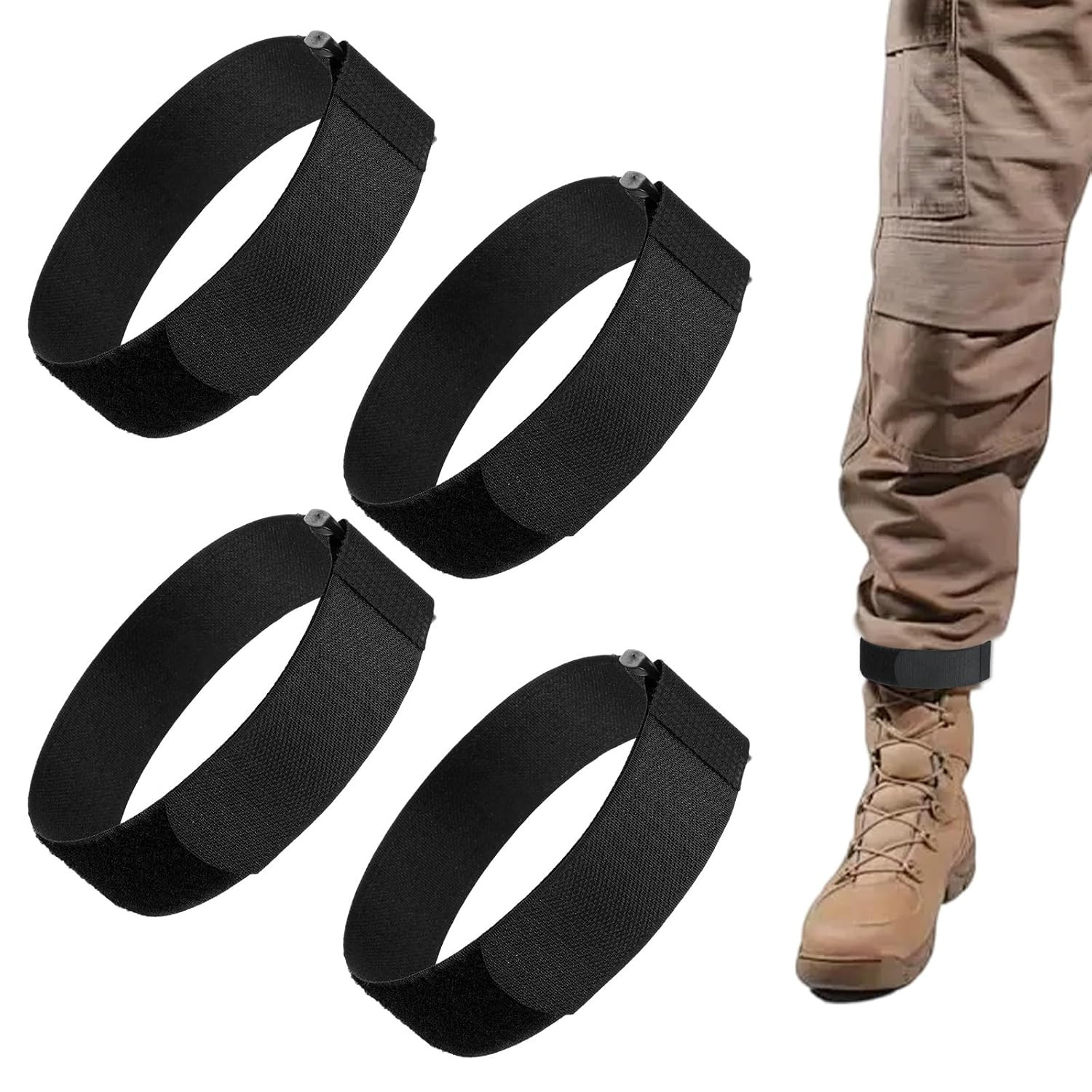 4 Pcs Ankle Straps Elastic Boot Straps Bicycle Pant Leg Straps Adjustable Cyc…