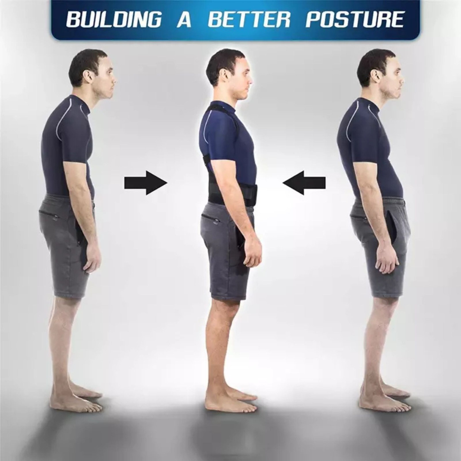 Posture Corrector Support Magnetic Back Shoulder Brace Belt Large Waist 34″-40″