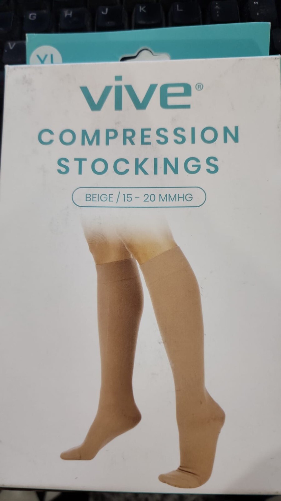 VIVE COMPRESSION STOCKINGS X-LARGE BEIGE 15-20 MMHG