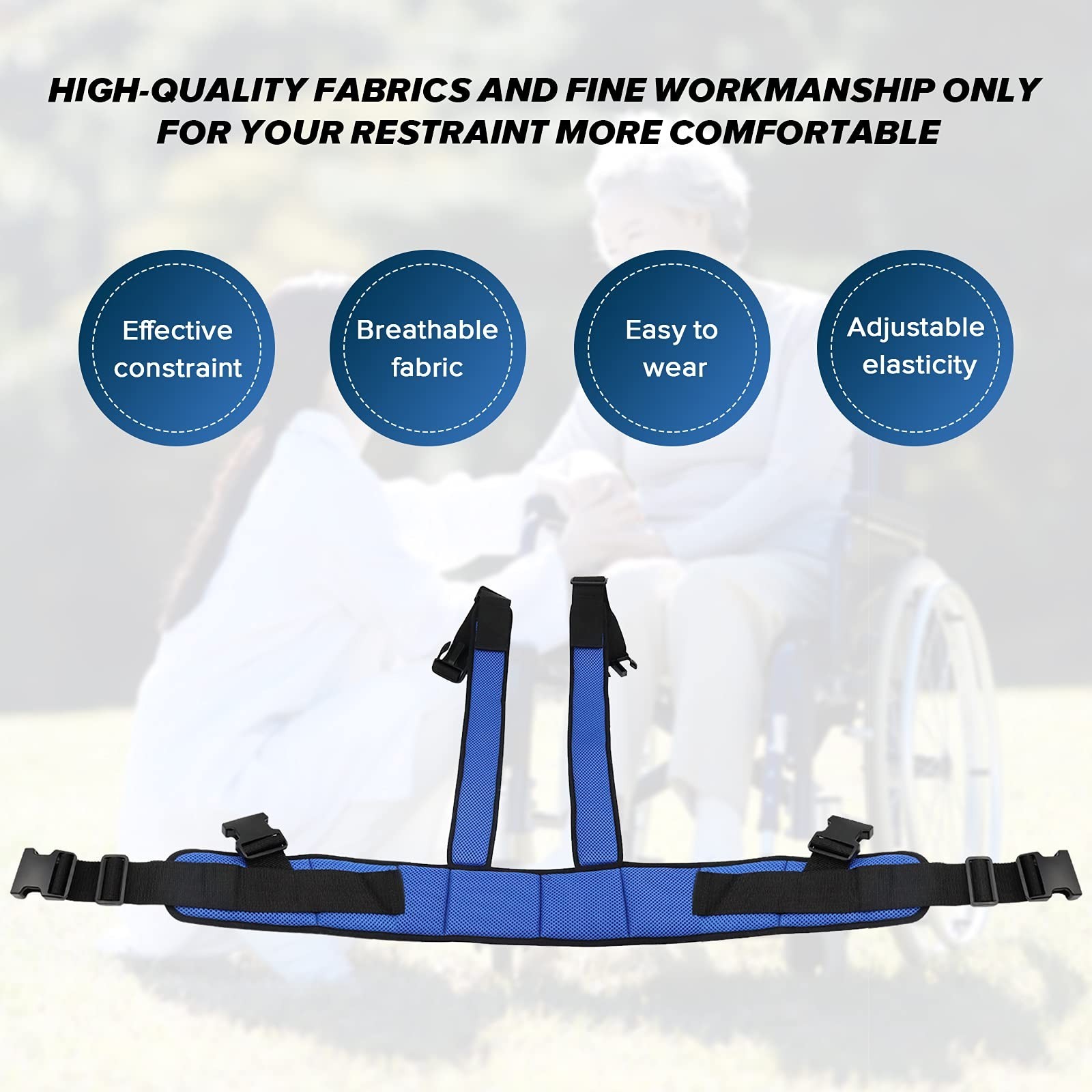 Adjustable Wheelchair Safety Belt Vest – Whole Body Support to Prevent Falls, Id