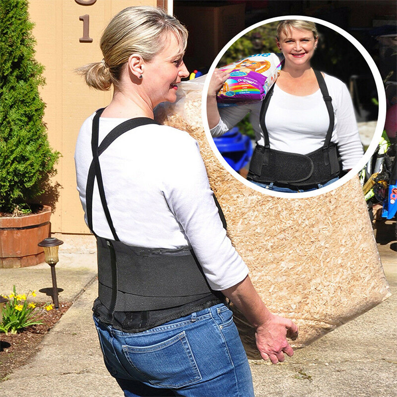 Back Waist Support Heavy Duty Lift Lumbar Lower Belt Brace Suspenders Industrial