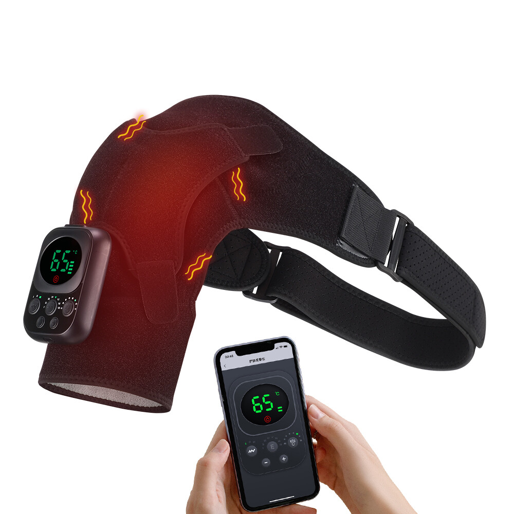 Electric Cordless Heated Shoulder Brace, Shoulder Heating Pad Wrap with Massage