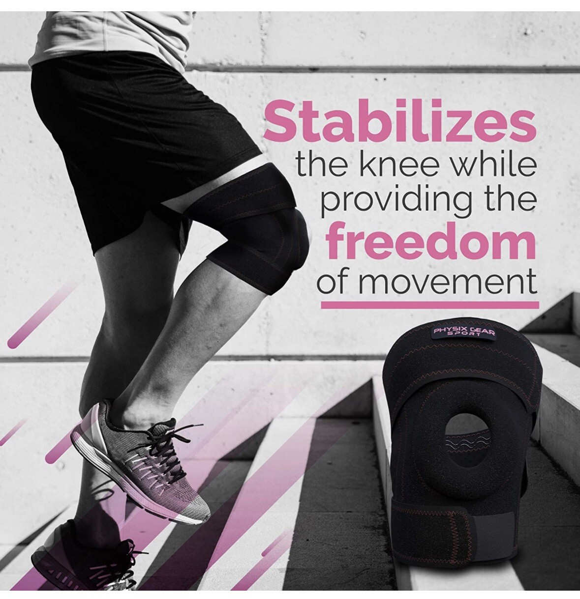 Physix Knee Brace with Side Stabilizers & Adjustable Straps – Knee Brace