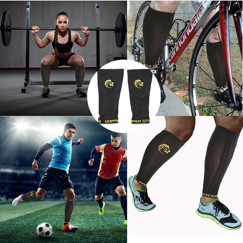 COPPER Compression Calf Sleeve Leg Support Brace Sport Shin Splint Socks Running