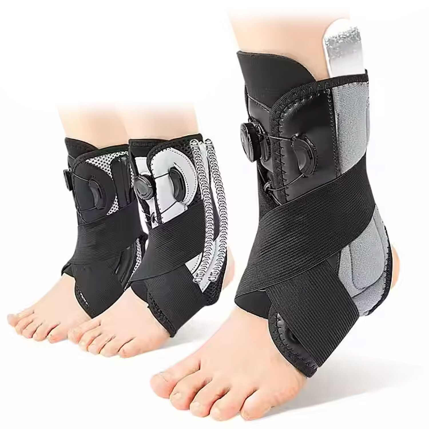 ANKLE BRACE COMPRESSION SUPPORT STABILIZER WRAP Sprain PAIN RELIEF FOOT US