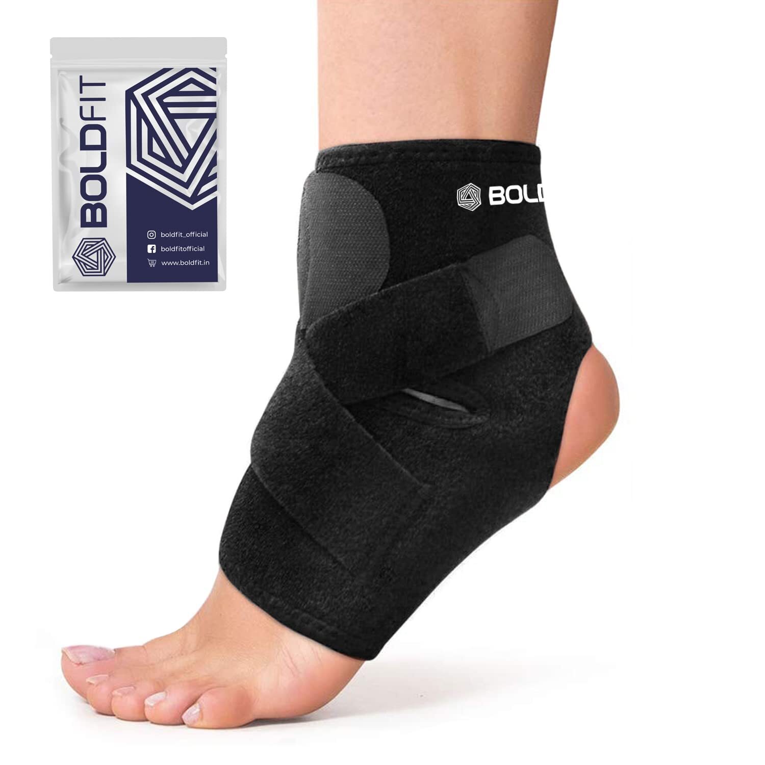 Boldfit Ankle Support Compression Brace Black Color 1 Piece