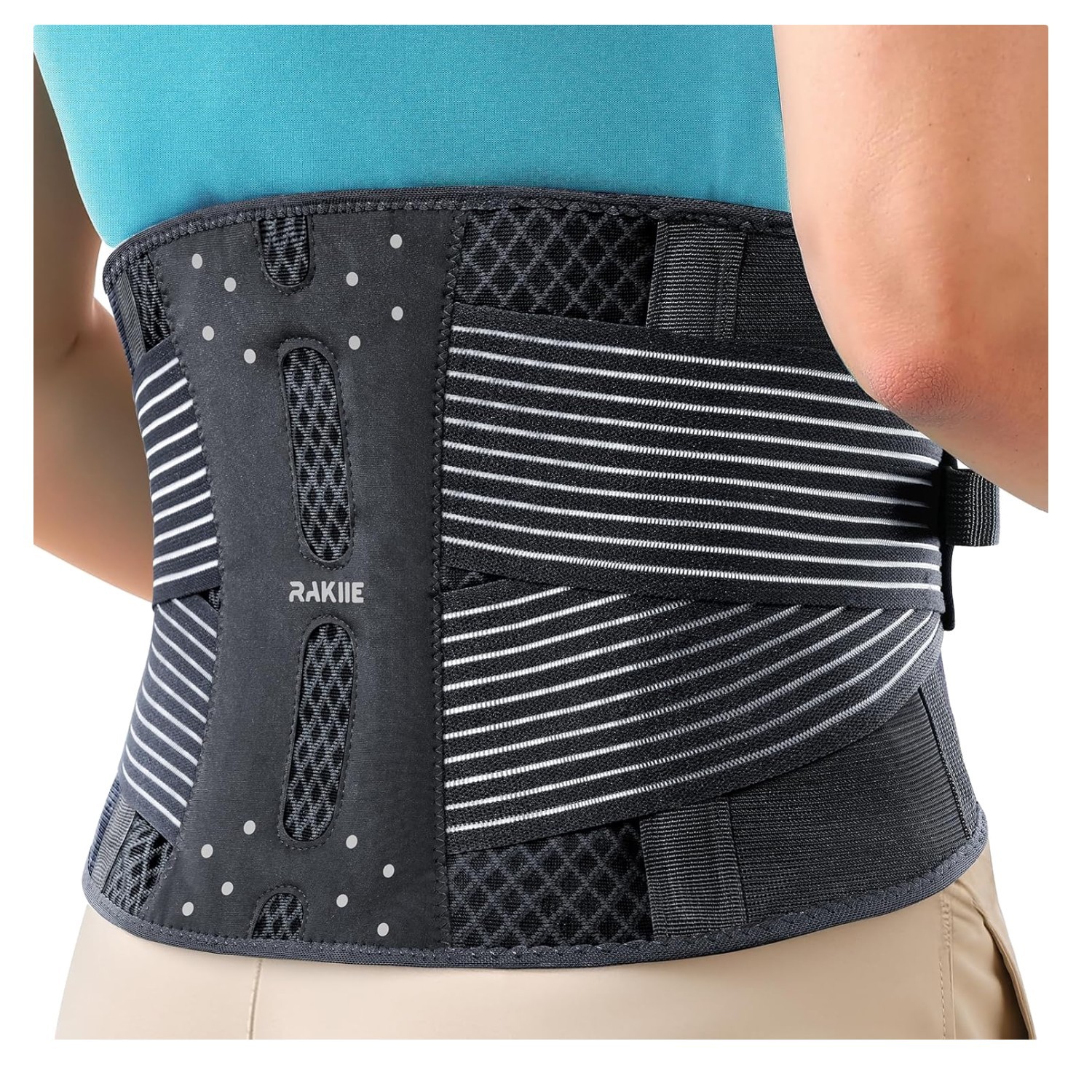Dual Adjustable Compression Back Brace for Healthier Posture – XL, Light Gray