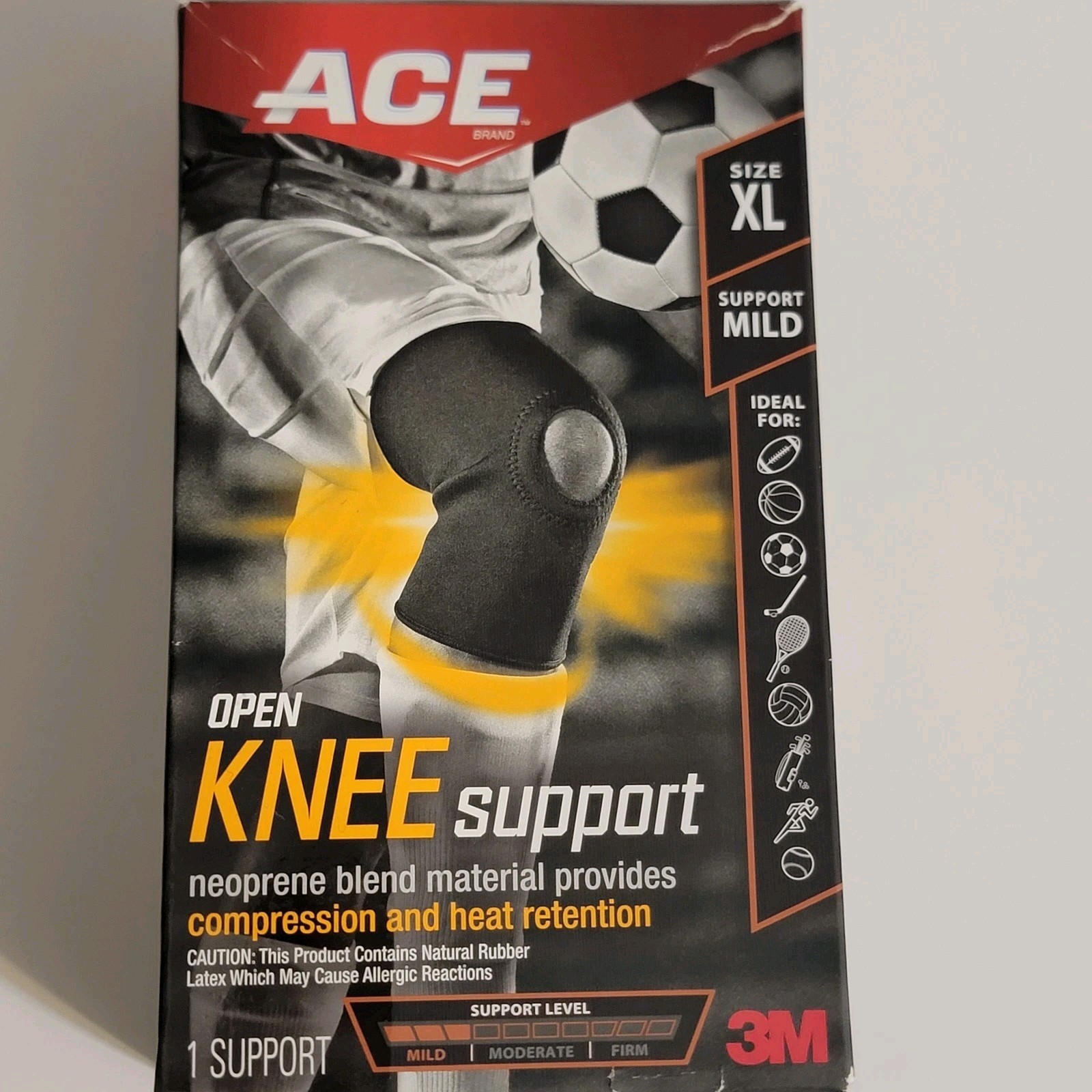 ACE Compression OPEN Knee Support ~ Mild Support, All Sports, Size XL