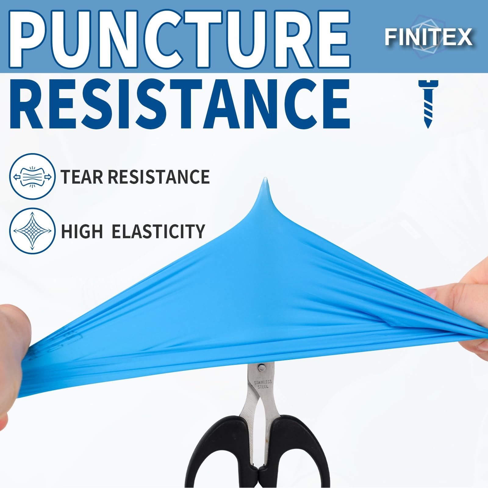 FINITEX Blue Disposable Nitrile Exam Gloves – 200 Medium (Pack of 200),