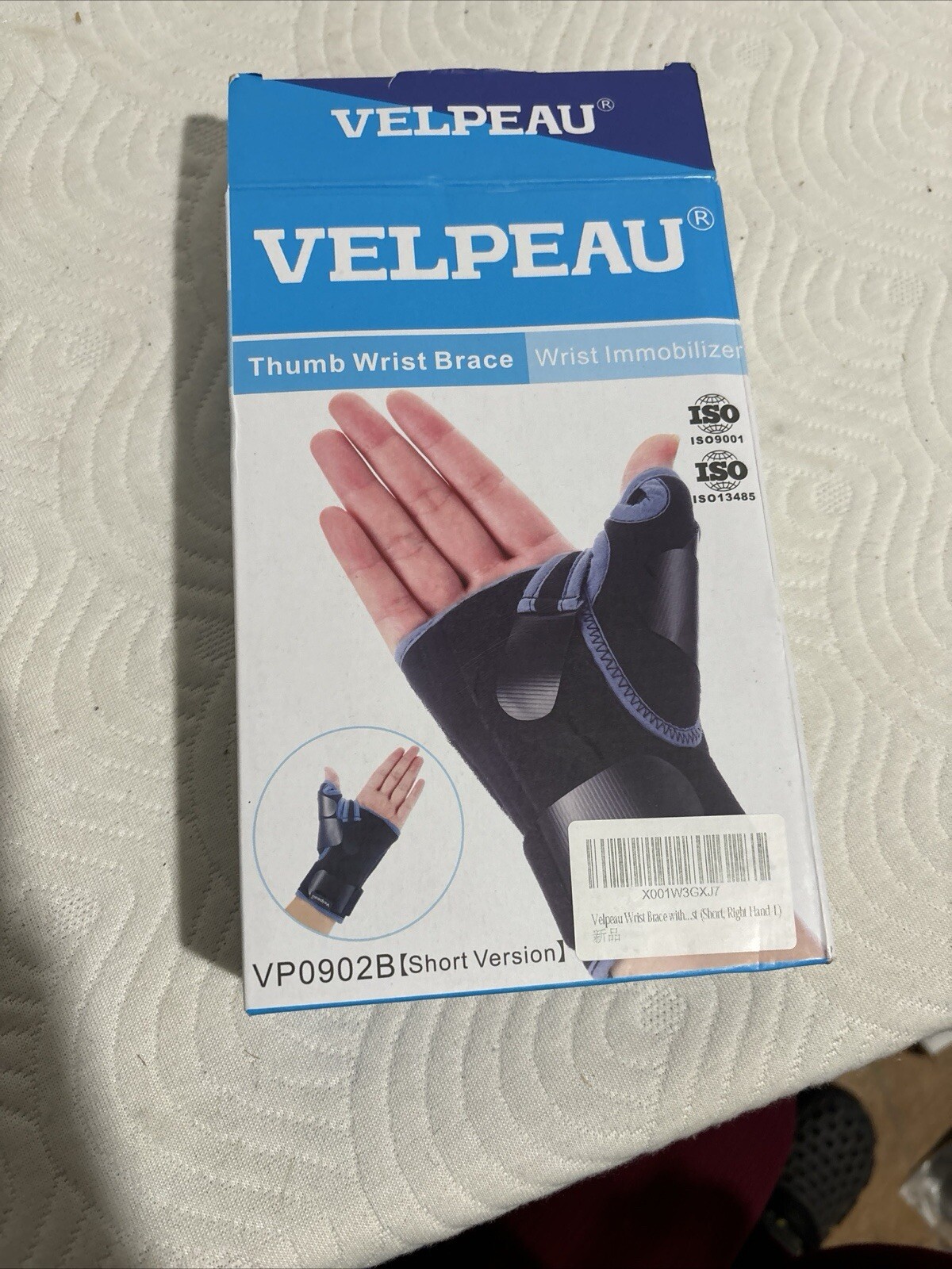 VELPEAU Wrist Brace with Thumb Spica Splint Support Right Hand Size Large/Short