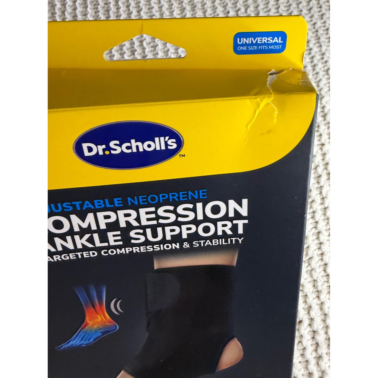Dr Scholls Adjustable Neoprene Compression Ankle Support Level 3 Firm Universal