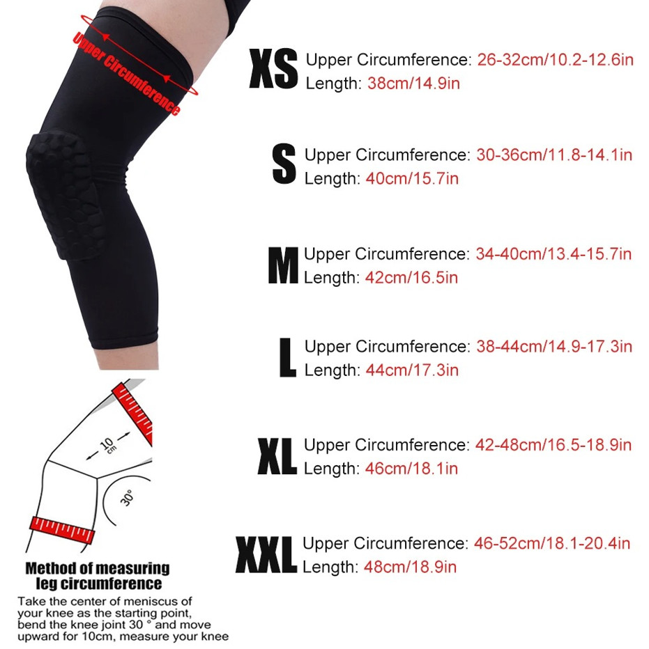 1 Pair Knee Pads Long Compression Leg Sleeves Sports Brace for Men Women Kids