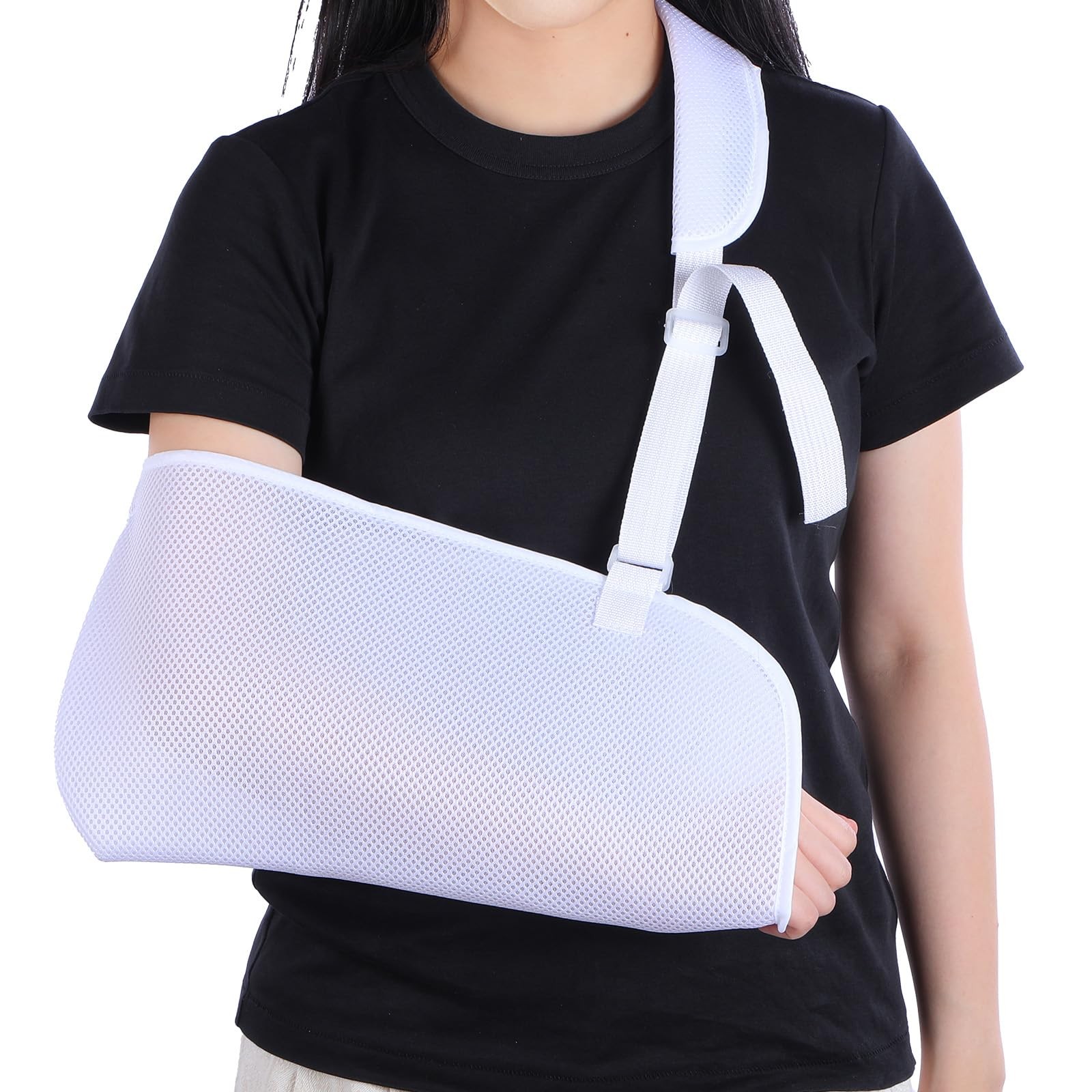 Mesh Arm Shoulder Sling Breathable Immobilizer Shower Adjustable White