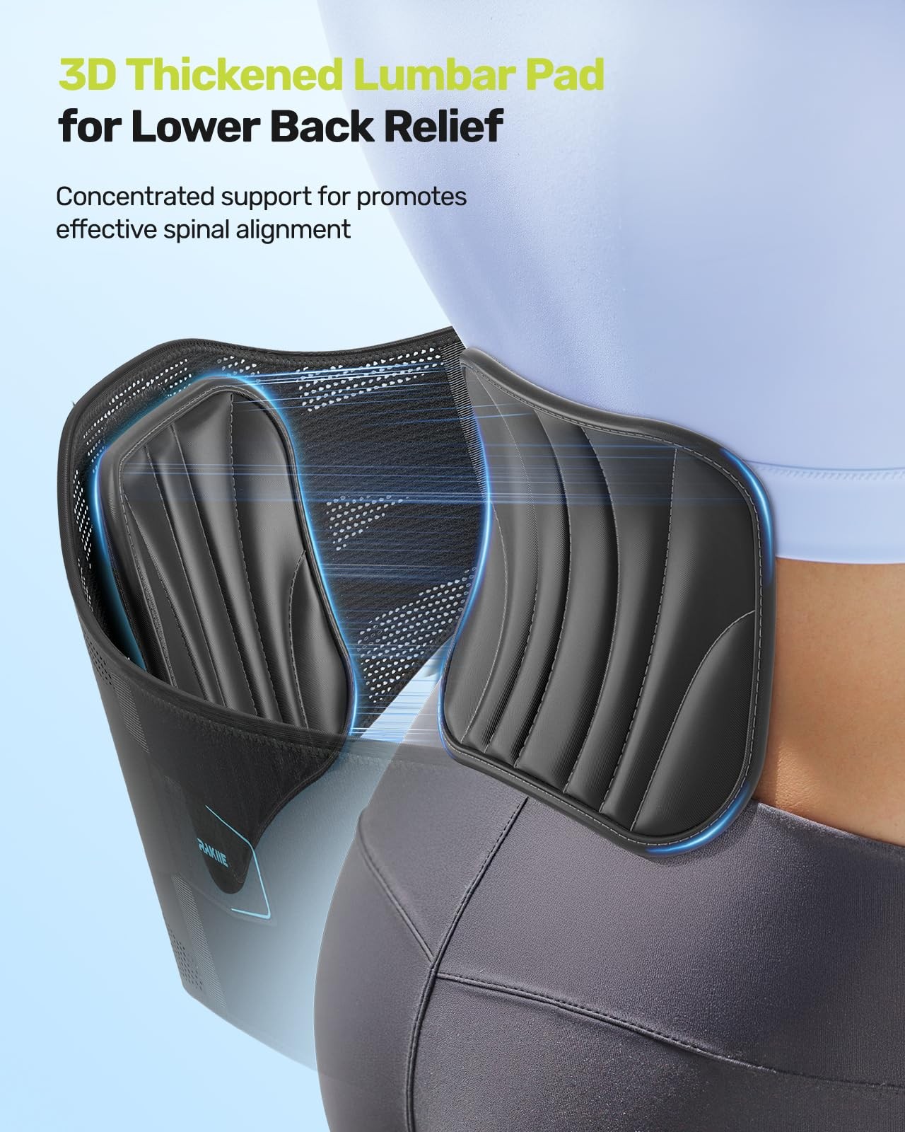 Lumbar Back Brace with Removable Pad, Adjustable Lower Back Pain Relief Suppo…