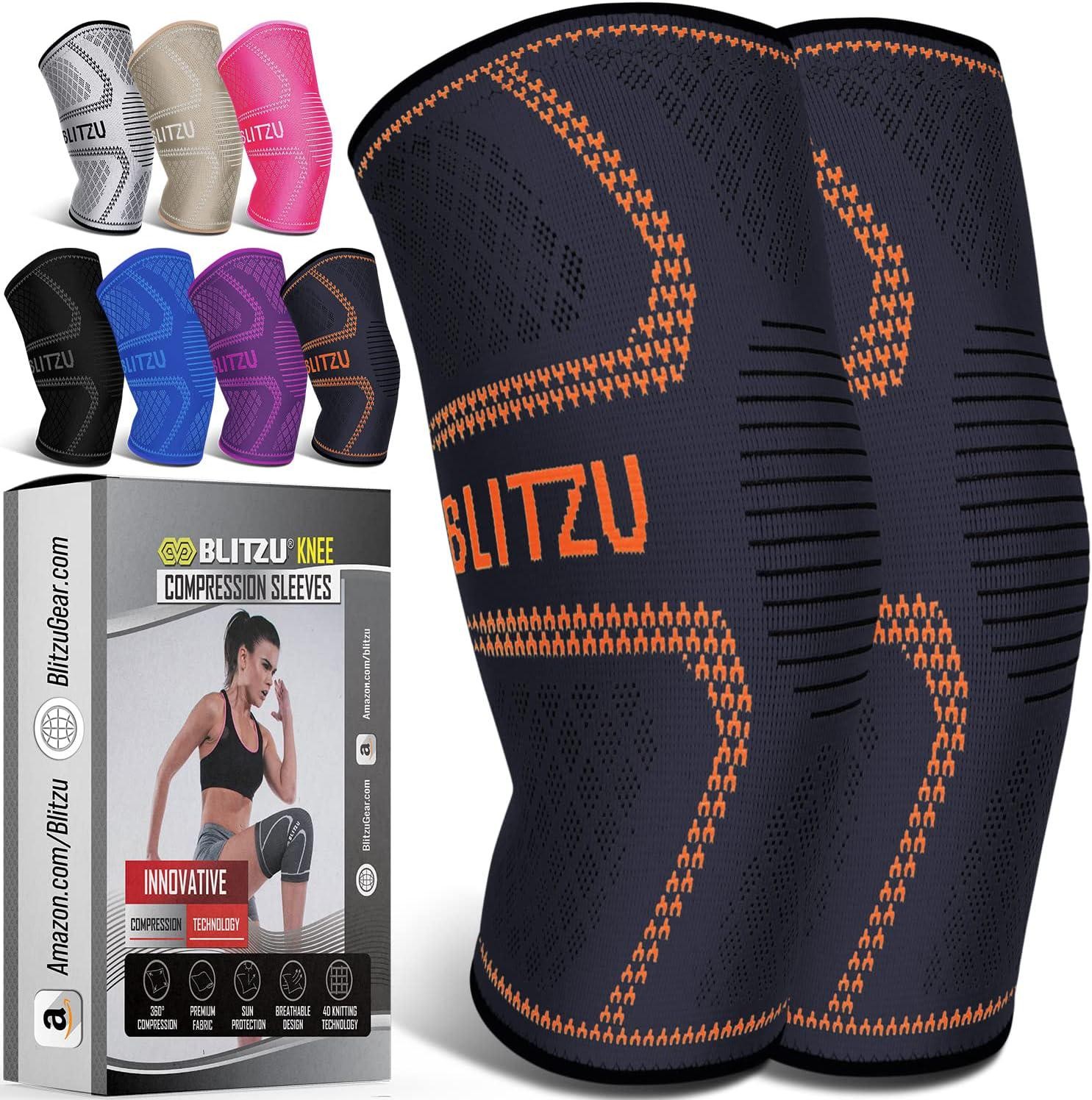 2 Pack Compression Knee Brace Knee Support Sleeve Pain Relief Running Workout