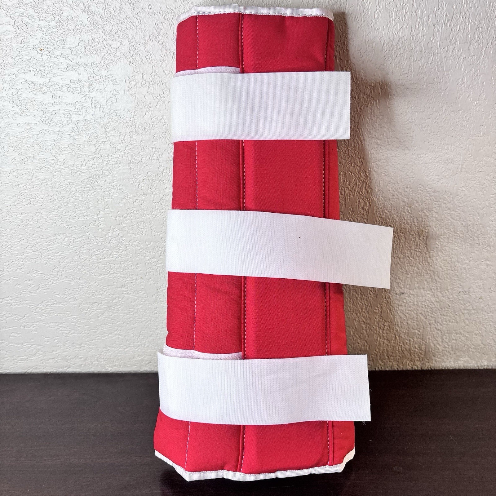 Vintage Medi-Wrap Compression Leg Brace For Right Leg – Red & White 14.5” Long