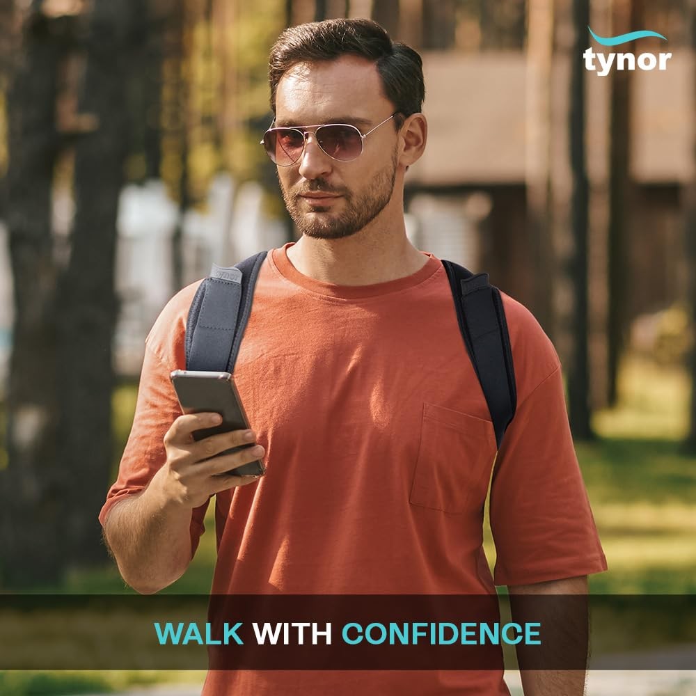 TYNOR Posture Corrector for Men & Women, Adjustable Upper One Size, Black