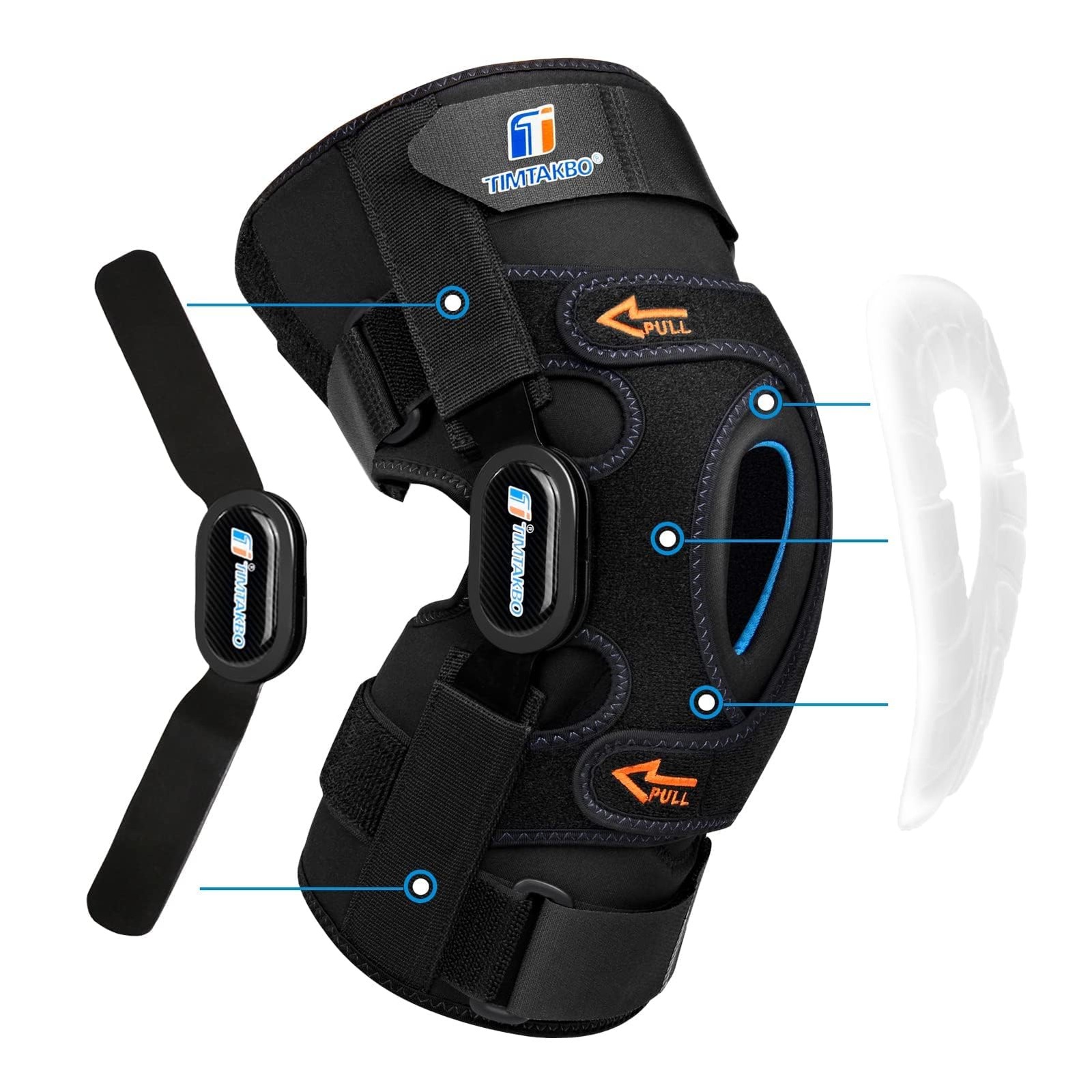 T Timtakbo Hinged Knee Bracegel Patella Support Removable Dual Side