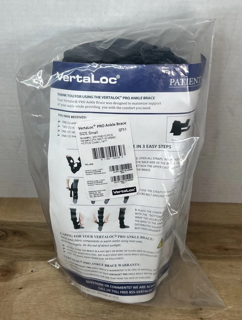 Vertaloc PRO Ankle Brace Sz Small For Left or Right Ankle VL305PAB New