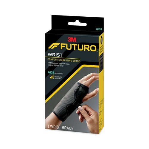 FUTURO Adjustable Reversible Splint Wrist Brace, Fits Wrists 5.5″ to 8.5″, Black
