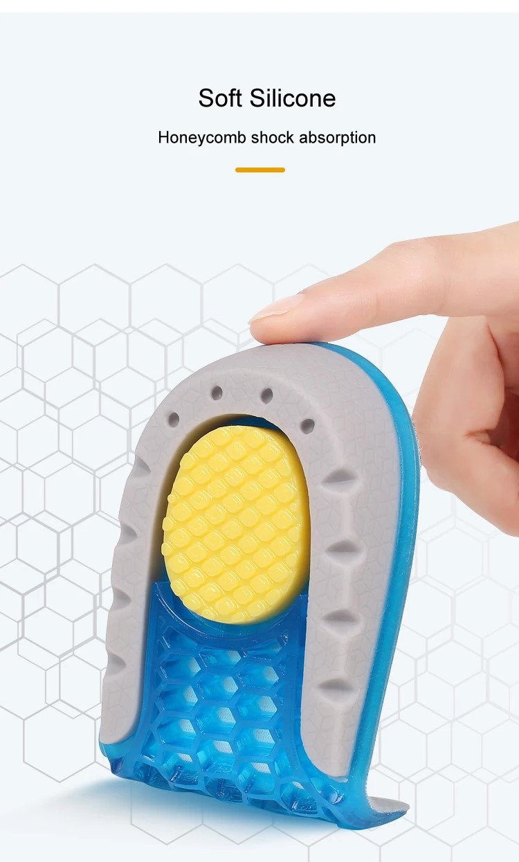 High Quality TPE Heightened Insole Height Increase Half Shoes Pad Men Women Sili