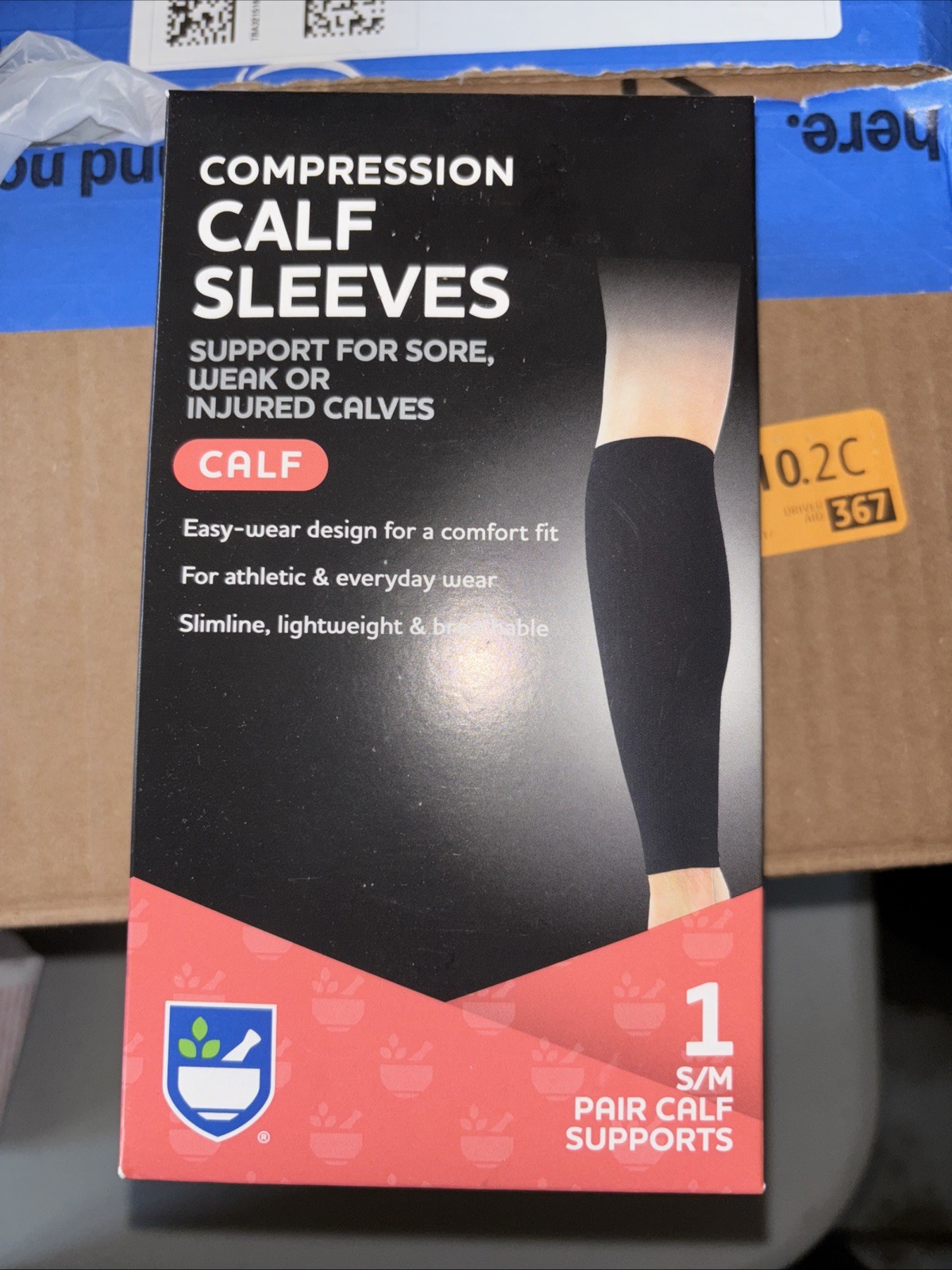 Rite Aid Compression Calf Sleeves Support for Sore, Weak, and Injured Calves S/M