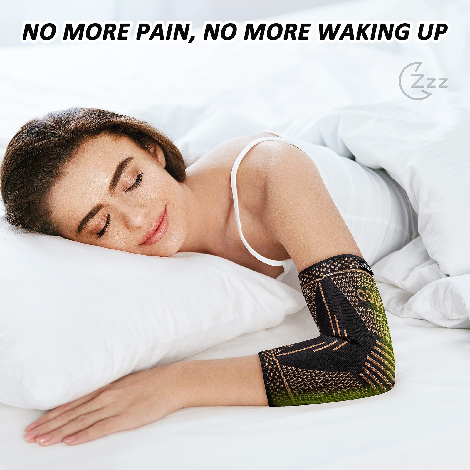 Copper Elbow Compression Sleeve Support Brace for Tendonitis Arthritis